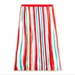 J. Crew Sunburst Rainbow Midi Pleat skirt Size 2 (fits 2-6)